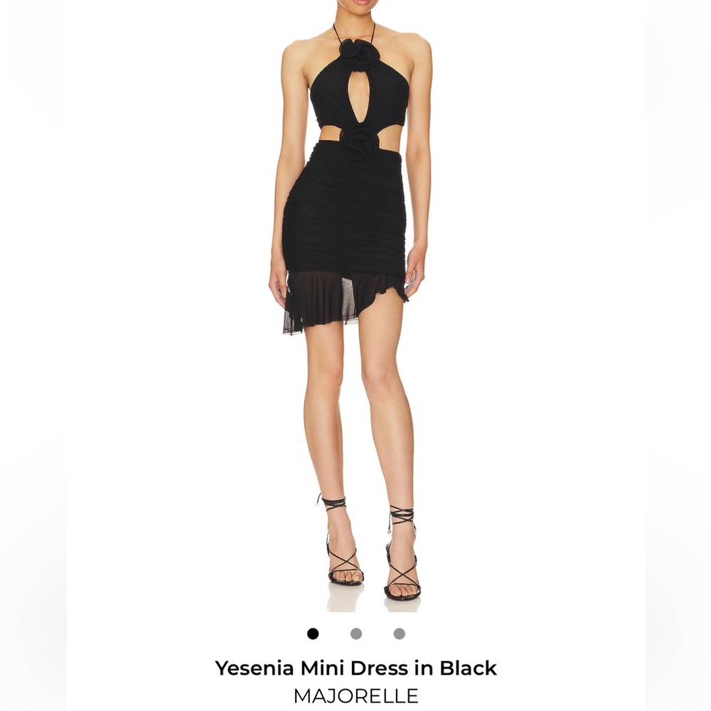 MAJORELLE Black Dress with Bow Detail